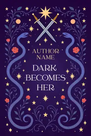 Dark Becomes Her - Editable Fantasy Book Cover Template, Instant Download